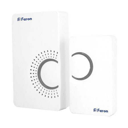 Звонок Feron (23686) беспроводной с кнопкой 36 мелодий белый/серый екатерина васильевна гигевич сущенок радуга мелодий сборник вокальной музыки для ноты