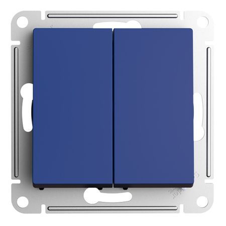 Выключатель Systeme Electric AtlasDesign двухклавишный встраиваемый аквамарин (ATN001151)