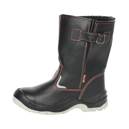 Сапоги рабочие кожаные с защитным подноском размер 43 черные Мистраль SJ9133-S-W (116042)