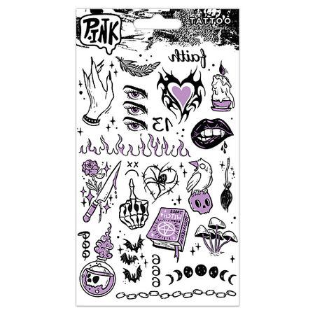 Тату P.INK Наклейки-тату переводные Готика Сиреневый татуировки переводные miss pinky 9 5x5 7