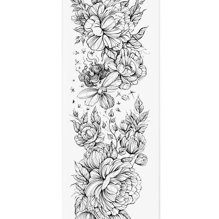 Наклейки для тела PRINT FACTORY Переводная Временная Татуировка Рукав Фея и Пионы искусственные пионы wqnjin шелк 1 букет 45 см