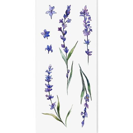 Наклейки для тела PRINT FACTORY Временная переводная татуировка Лаванда наклейки для тела print factory временная переводная татуировка ы лилия