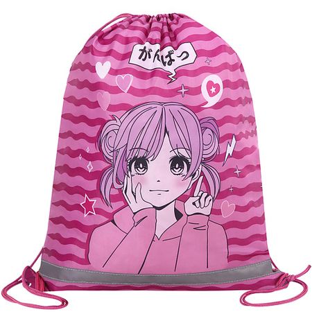 Мешок для обуви BRAUBERG Сумка для обуви СВЕТООТРАЖАЙКА  Аниме moonbiffy портативная сумка для обуви из oxford cloth