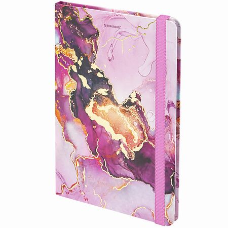 Блокнот BRAUBERG Блокнот с резинкой А5 Мрамор