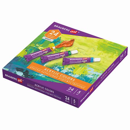 Краски BRAUBERG Краски акриловые художественные ART DEBUT мини пустышки акриловые cyziwei multicolor 50 шт