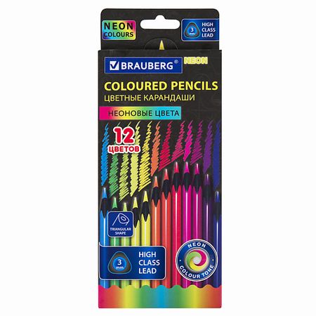 Набор карандашей BRAUBERG Карандаши цветные  NEON механические карандаши kawaii 5 6 мм 2b 4b 6b 8b