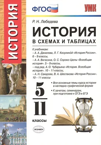 Рената Николаевна Лебедева История в схемах и таблицах. 5-11 классы. ФГОС (к новым учебникам)