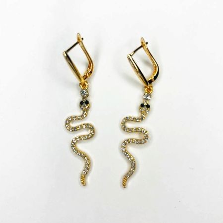 Серьги GILMEEVA Серьги со змейкой золотистые