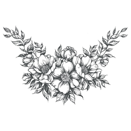 Наклейки для тела PRINT FACTORY Временная Татуировка на зону декольте Нежные цветы пряники семейка озби нежные с творожным вкусом 400 г