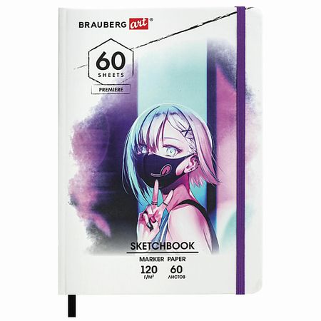 Блокнот BRAUBERG Скетчбук д/маркеров  Аниме ohuhu honolulu   маркеров 72 ов