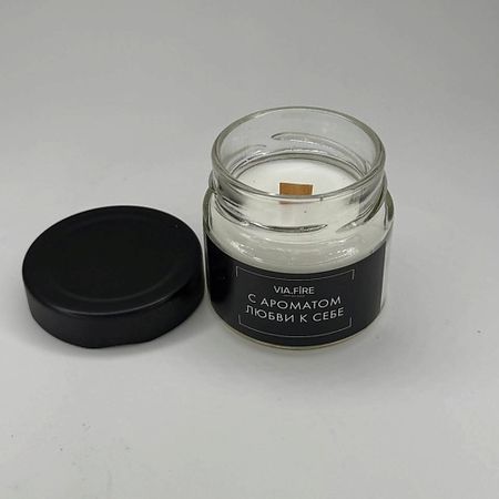 Свеча ароматическая VIA.FIRE Свеча ароматическая с ароматом любви к себе наклеек с фразами о любви 29 шт