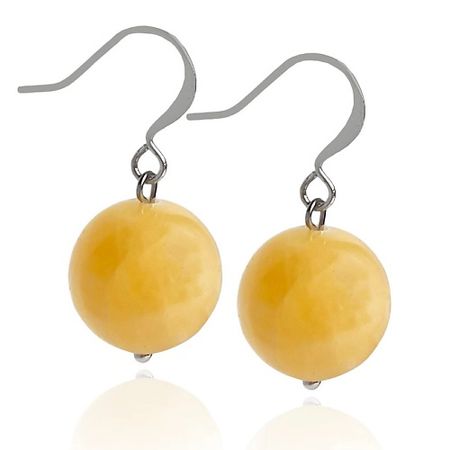 Серьги LAPUSH Серьги с натуральным камнем желтый кальцит натуральный янтарь кальцит кластер