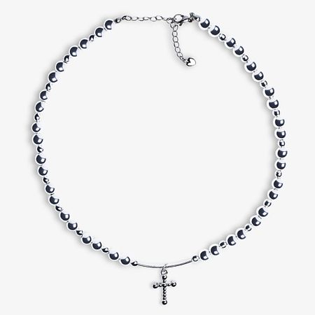 Колье HIGHER-AURA Чокер из гематита с крестиком