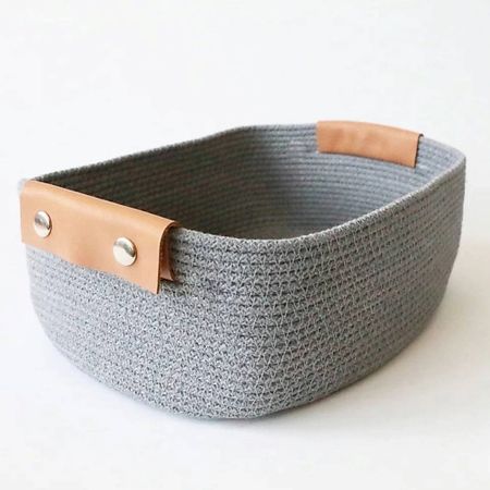 Корзина для хранения OLALA HOME Корзина с кожаными ручками блюдо для запекания nouvelle home kawaii forest bear 22х12 5х5см 0 6л прямоуг с ручками фарфор