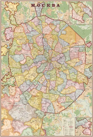 Карта настенная Москва (1:34 000)