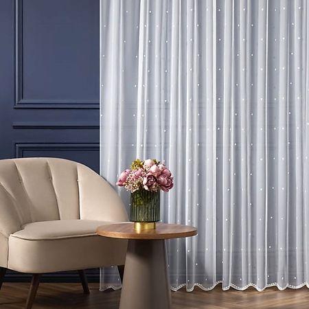 Штора ARYA HOME COLLECTION Тюль  Moza ШхВ 500X250 V1-BEYAZK Белый ламинат 33 класс egger home дуб тосколано белый 1 496 кв м 12 мм с фаской