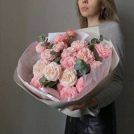 Букет живых цветов VERESK Букет с садовыми кустовыми розами. Veresk 138 винтажные наклейки с розами tiamech