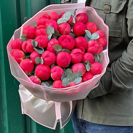 Букет живых цветов VELORI FLOWERS Букет коралловых пионов искусственный шелковый букет пионов