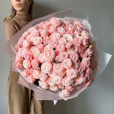 Букет живых цветов VERESK Большой букет из розовых пионовидных роз. Veresk 327