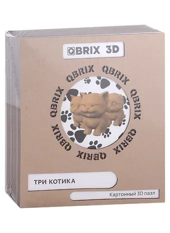 QBRIX Картонный 3D Конструктор Три котика