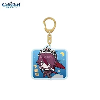 Брелок Genshin Impact Chibi Expressions Character Acrylic Keychain Rosaria