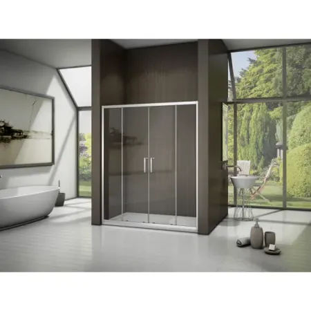 Душевая дверь в нишу Makiato WTW-TD-150-C-WE, 185x150 см хромированный профиль прозрачное стекло раздвижная