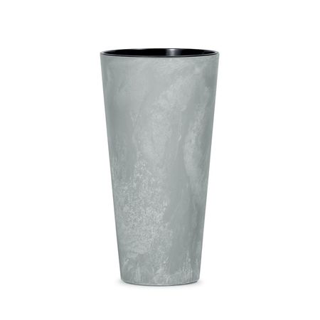Кашпо Tubus slim beton серое 25х47 см