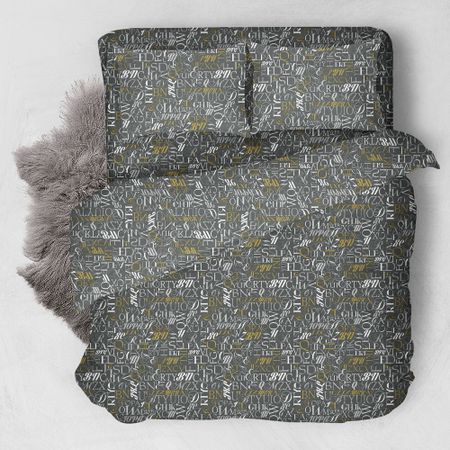 Постельный комплект Classic by T алфавит серый полуторный нил гейман кошмарный алфавит