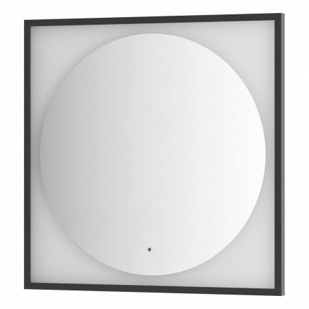 Зеркало Defesto Еclipse 80х80 18W черная рама, с LED-подсветкой, ИК выключатель, теплый свет DF 2233R