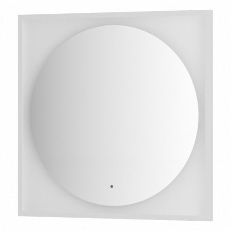 Зеркало Defesto Еclipse 80х80 18W белая рама, с LED-подсветкой, ИК выключатель, теплый свет