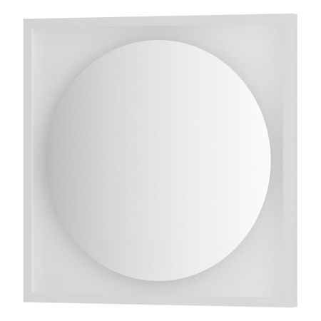 Зеркало Defesto с LED-подсветкой без выключателя 12 W теплый белый свет, белая рама 60x60 см