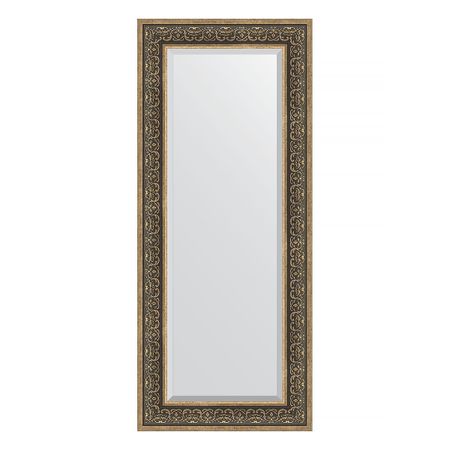 Зеркало с фацетом в багетной раме Evoform вензель серебряный 101 мм 59х139 см