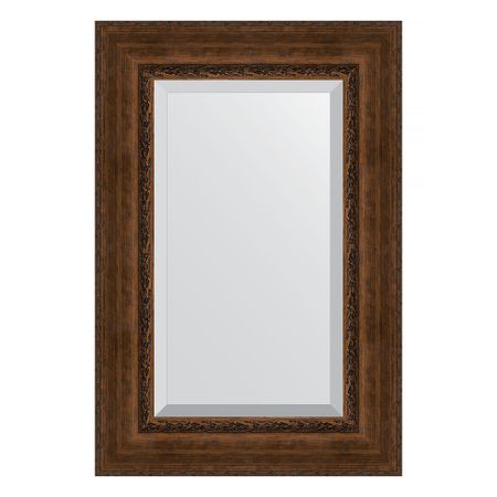 Зеркало с фацетом в багетной раме Evoform состаренная бронза с орнаментом 120 мм 62х92 см