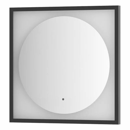 Зеркало Defesto Еclipse 60х60 12W черная рама, с LED-подсветкой, ИК выключатель, теплый свет DF 2231R