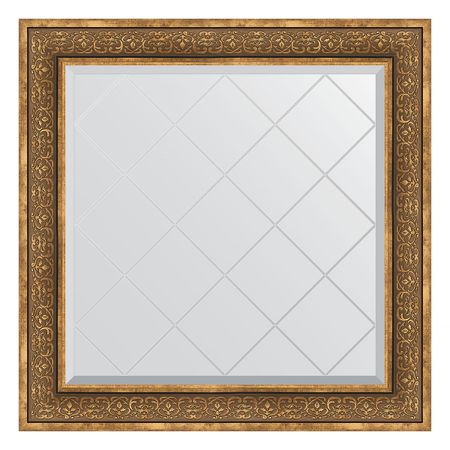 Зеркало с гравировкой в багетной раме Evoform вензель бронзовый 101 мм 89x89 см