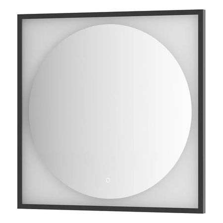 Зеркало Defesto Еclipse 80х80 18W черная рама, с LED-подсветкой, сенсорный выключатель, нейтральный свет DF 2223S