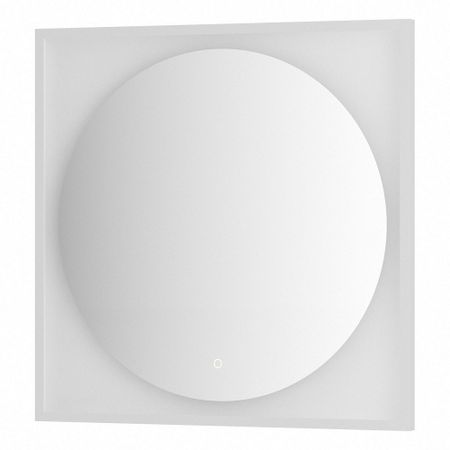 Зеркало Defesto Еclipse 80х80 18W белая рама, с LED-подсветкой, сенсорный выключатель, нейтральный свет DF 2228S