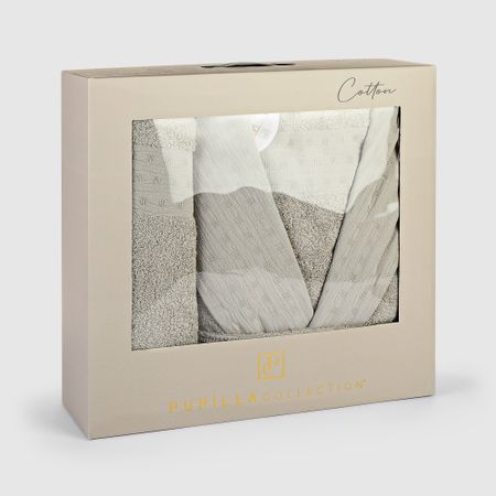 Набор Pupilla Diaro светло-серый халат мужской, полотенца 2 шт