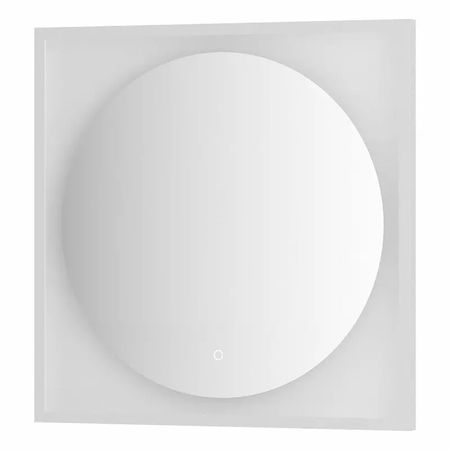 Зеркало Defesto Еclipse 70х70 15W белая рама, с LED-подсветкой, сенсорный выключатель, нейтральный свет DF 2227S