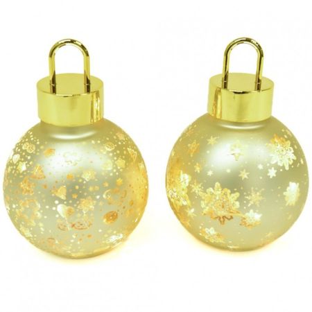 Шар новогодний Mercury NY золотой с подсветкой диаметр 12х18 см