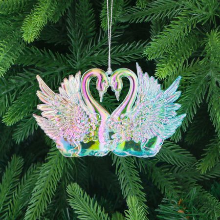 Игрушка ёлочная Christmas Wonderlan из акрила лебединая любовь 8 см