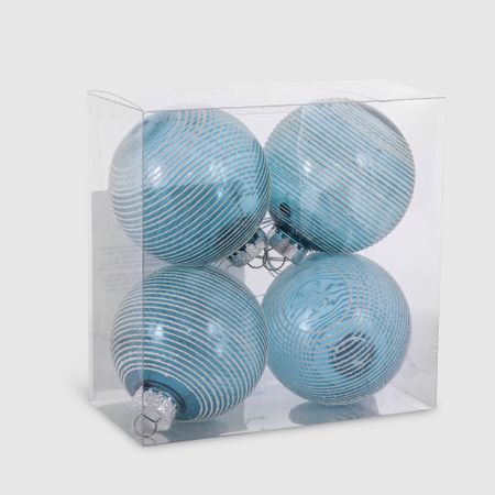 Набор елочных игрушек Unique Treasures 4 шт, синий комольцева юлия викторовна новый год от истории елочных игрушек до традиций разных стран 2 е издание