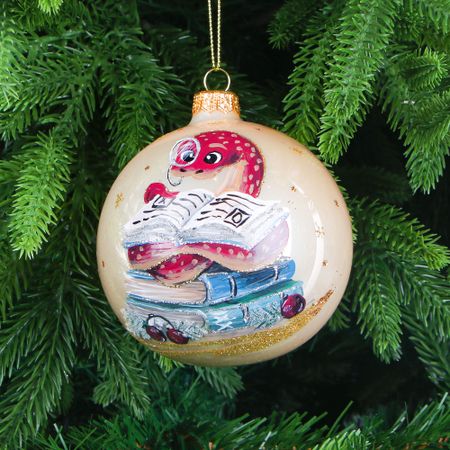 Шар ёлочный Snow and Stars змейка-умница 10 см хелена эклин умница