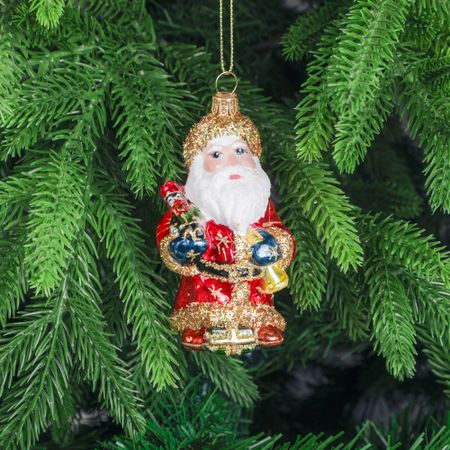 Игрушка ёлочная Snow and Stars Санта с щелкунчиком