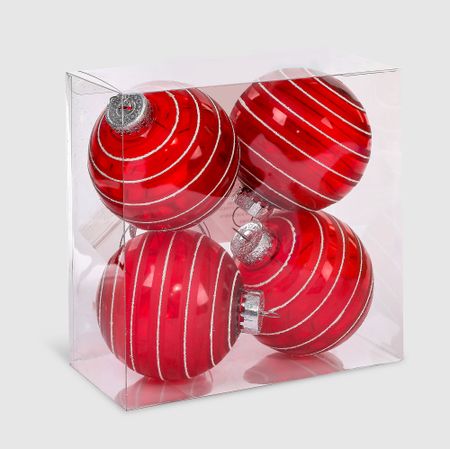 Набор елочных игрушек Unique Treasures A557RW красные,4 шт комольцева юлия викторовна новый год от истории елочных игрушек до традиций разных стран 2 е издание