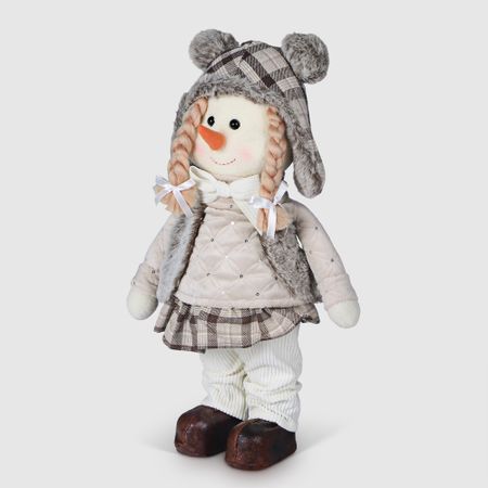 Снеговик с косичками в шапке Sote Toys 45 см