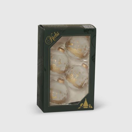 Набор елочных игрушек Krebs int 7 см 4 шт, ваниль комольцева юлия викторовна новый год от истории елочных игрушек до традиций разных стран 2 е издание