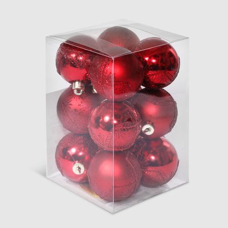 Набор елочных игрушек Unique Treasures 7277RD красные, 12 шт комольцева юлия викторовна новый год от истории елочных игрушек до традиций разных стран 2 е издание