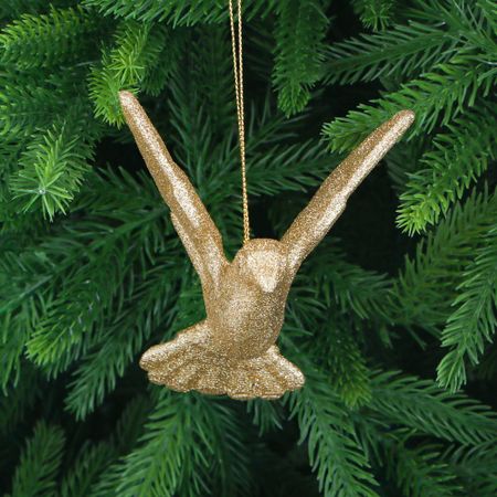 Игрушка ёлочная Christmas Wonderlan из акрила голубь золотистый 8 см