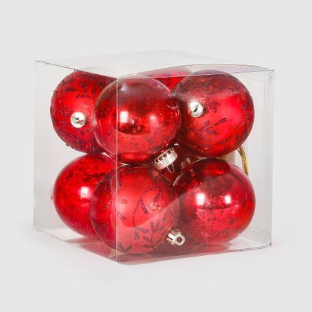 Набор елочных игрушек Unique Treasures красный 8 см 8 шт комольцева юлия викторовна новый год от истории елочных игрушек до традиций разных стран 2 е издание